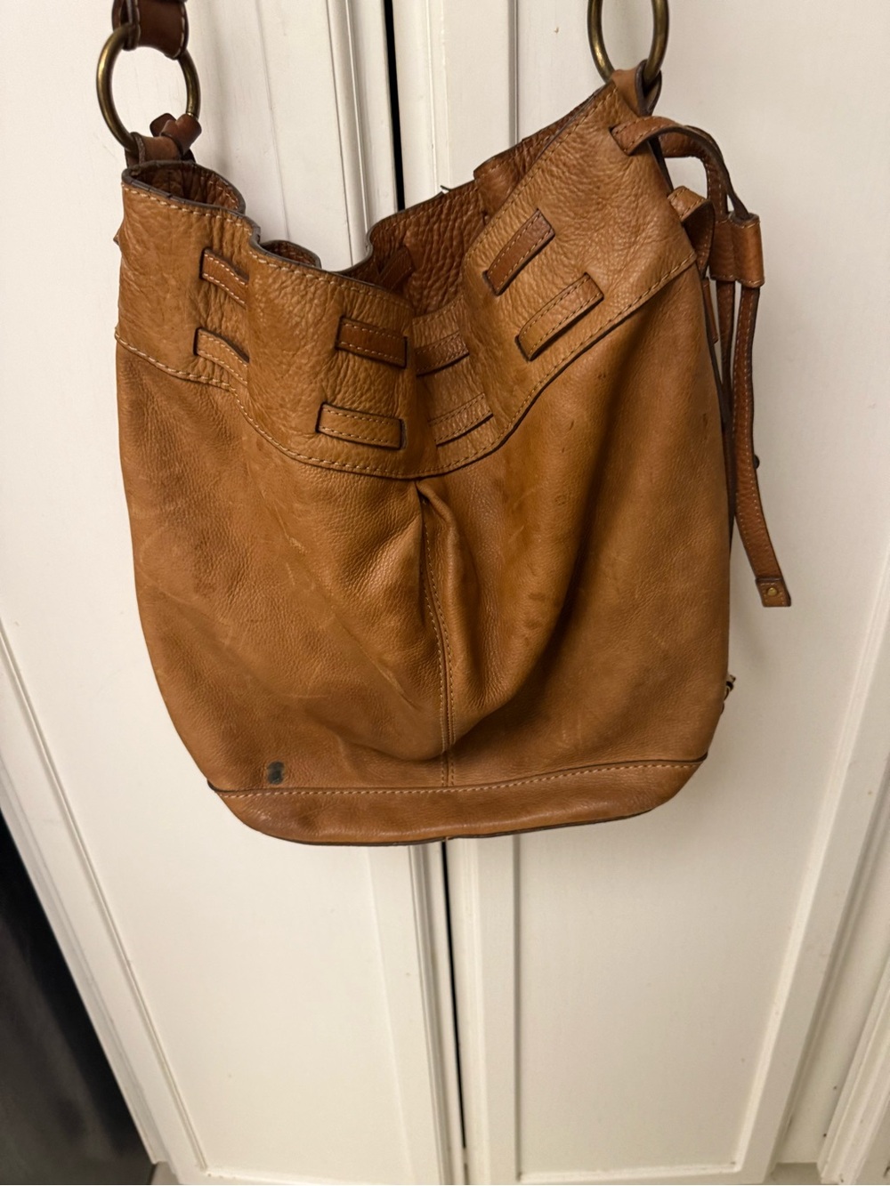 Fossil Tan Leather Bucket Bag - Picture 3 of 9